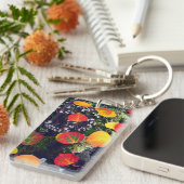 Blätter auf einem Flechten-Felsen, Felsgebirge Schlüsselanhänger (Vorderseite rechts)