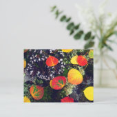 Blätter auf einem lichenbedeckten Felsen, Rocky Mo Postkarte (Stehend Vorderseite)