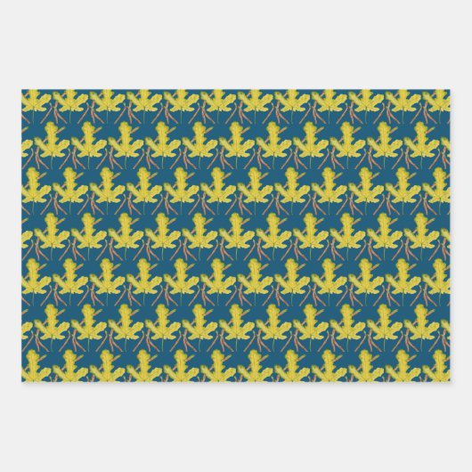 Blätter auf einem Wrapping Paper-Set (Vorderseite 3)