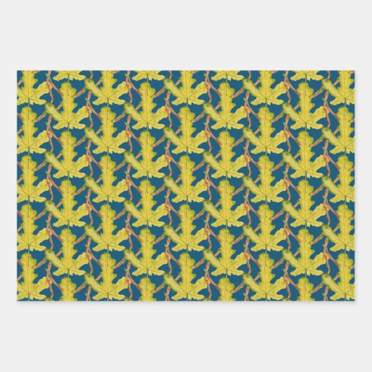 Blätter auf einem Wrapping Paper-Set (Vorderseite 2)