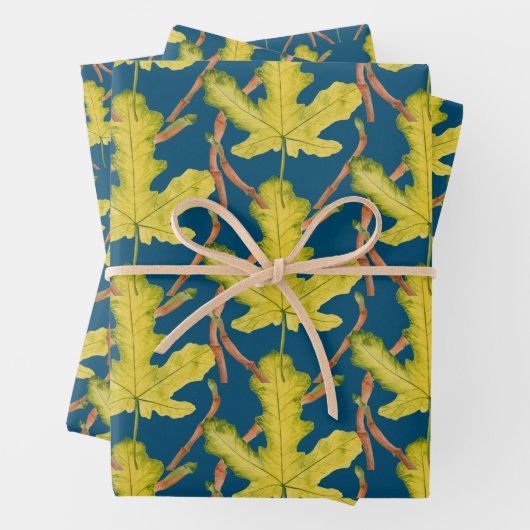 Blätter auf einem Wrapping Paper-Set (Beispiel)