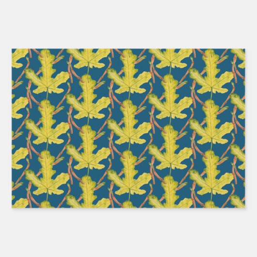 Blätter auf einem Wrapping Paper-Set (Vorderseite)