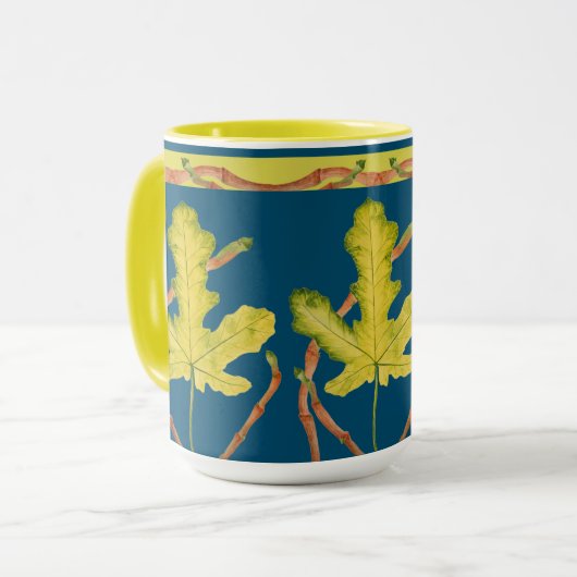 Blätter auf einer Combo-Tasse Tasse (Vorderseite Links)