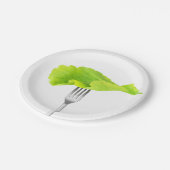 Blätter auf einer Gabel Pappteller (Schrägansicht)