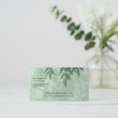 Blätter auf grün visitenkarte (Stehend Vorderseite)