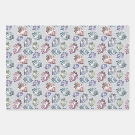 Blätter auf hellgrauem Hintergrund öffnen (Vorderseite)