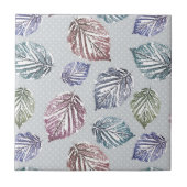 Blätter auf hellgrauem Hintergrund öffnen Fliese (Vorderseite)