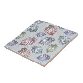 Blätter auf hellgrauem Hintergrund öffnen Fliese (Seite)