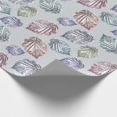 Blätter auf hellgrauem Hintergrund öffnen Geschenkpapier (Ecke)