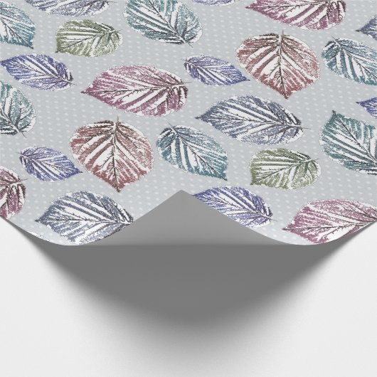 Blätter auf hellgrauem Hintergrund öffnen Geschenkpapier (Ecke)