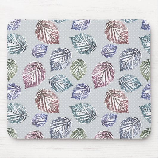 Blätter auf hellgrauem Hintergrund öffnen Mousepad (Vorne)