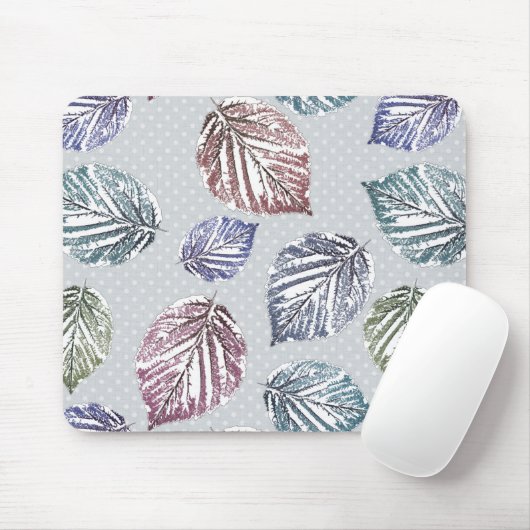 Blätter auf hellgrauem Hintergrund öffnen Mousepad (Mit Mouse)