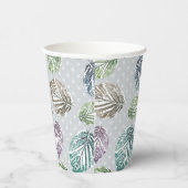 Blätter auf hellgrauem Hintergrund öffnen Pappbecher (Rechts)