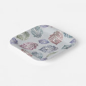 Blätter auf hellgrauem Hintergrund öffnen Pappteller (Gewinkelt)