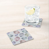 Blätter auf hellgrauem Hintergrund öffnen Rechteckiger Pappuntersetzer (Vor Ort)