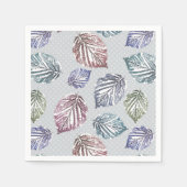 Blätter auf hellgrauem Hintergrund öffnen Serviette (Vorderseite)