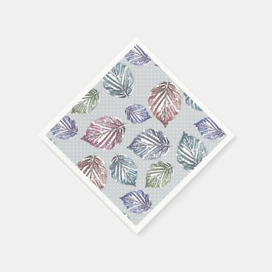 Blätter auf hellgrauem Hintergrund öffnen Serviette (Ecke)