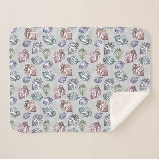 Blätter auf hellgrauem Hintergrund öffnen Sherpadecke (Vorderseite (Horizontal))