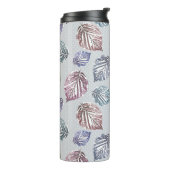 Blätter auf hellgrauem Hintergrund öffnen Thermosbecher (Nach links gedreht)