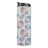 Blätter auf hellgrauem Hintergrund öffnen Thermosbecher (Nach rechts gedreht)