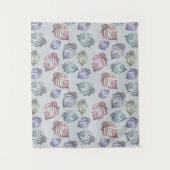 Blätter auf hellgrauem Hintergrund öffnen Wandteppich (Vorderseite)