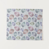 Blätter auf hellgrauem Hintergrund öffnen Wandteppich (Vorderseite (Horizontal))