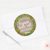 Blätter auf Kraft-Bio-Bath-Salz-Etiketten Runder Aufkleber (Umschlag)