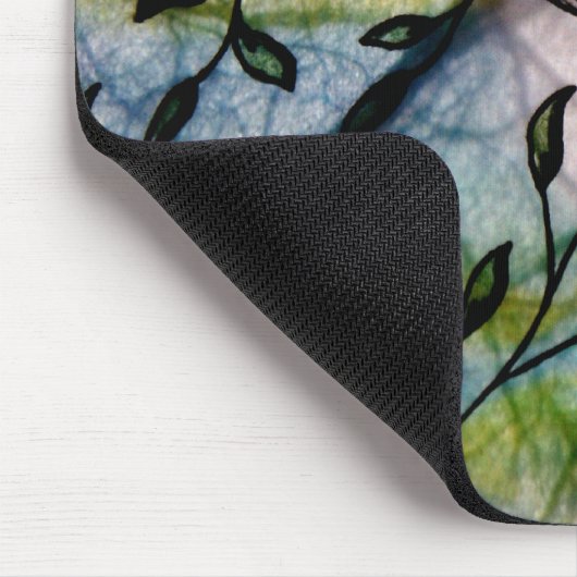 Blätter auf Pergament mit Watercolorhintergrund Mousepad (Ecke)