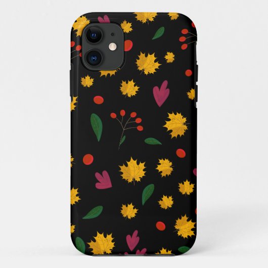 Blätter auf schwarzem Hintergrund Case-Mate iPhone Hülle (Rückseite)