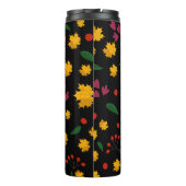 Blätter auf schwarzem Hintergrund Thermosbecher (Rückseite)