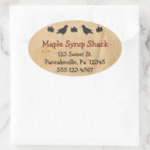 Blätter aus Ahorn und Ahorn Ovaler Aufkleber (Tasche)