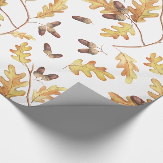 Blätter aus Aquarelleiche und Umhüllungspapier Geschenkpapier (Ecke)