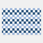 Blätter aus blau-weiß karierten Umschlagpapier (Vorderseite 3)