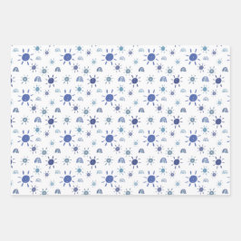 Blätter aus blauem Sonnenschein und Regenbogen