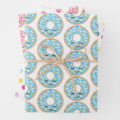 Blätter aus blauem und rosafarbenem Donut (Beispiel)