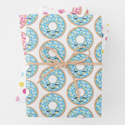 Blätter aus blauem und rosafarbenem Donut (Beispiel)