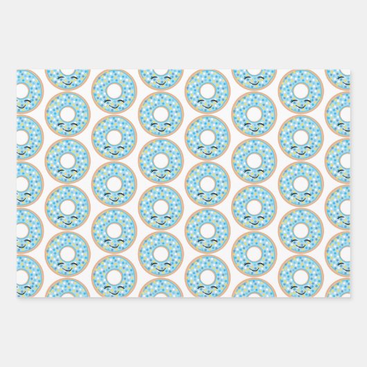 Blätter aus blauem und rosafarbenem Donut (Vorderseite)