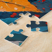 Blätter aus dem Niederwald gestrichen. Herbstkunst Puzzle (Seite)