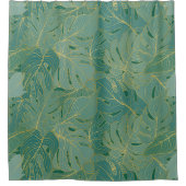 Blätter aus der grünen und goldenen Palme Duschvorhang (Vorderseite)