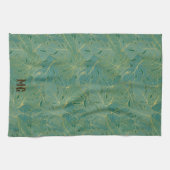 Blätter aus der grünen und goldenen Palme Geschirrtuch (Horizontal)