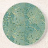 Blätter aus der grünen und goldenen Palme Getränkeuntersetzer (Vorne)