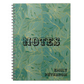 Blätter aus der grünen und goldenen Palme Notizblock (Vorderseite)