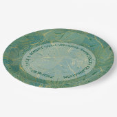 Blätter aus der grünen und goldenen Palme Pappteller (Schrägansicht)