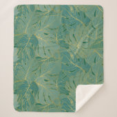 Blätter aus der grünen und goldenen Palme Sherpadecke (Vorderseite)