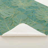 Blätter aus der grünen und goldenen Palme Sherpadecke (3/4)