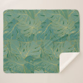 Blätter aus der grünen und goldenen Palme Sherpadecke (Vorderseite (Horizontal))