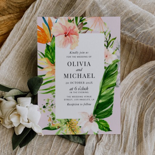 Blätter aus der Tropenpalme Einladung