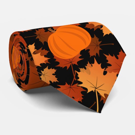 Blätter aus farbenfrohen Ahorn und Kürbis fallen i Krawatte (Gerollt)