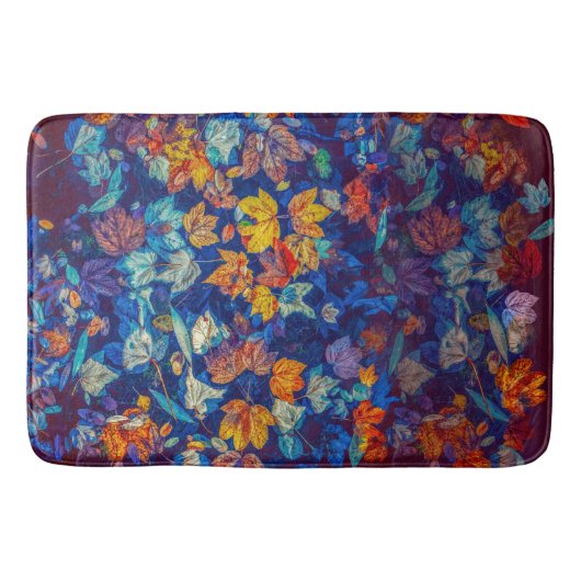 Blätter aus farbenfrohen Ahornblättern im Wasser Badematte (Vorderseite)