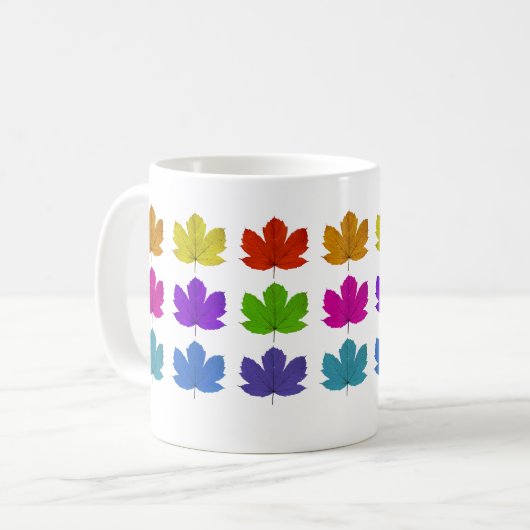 Blätter aus farbenfrohen Ahornblättern Kaffeetasse (Vorderseite Links)